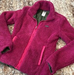 Pink Patagonia Fleece Zip Up Jacket